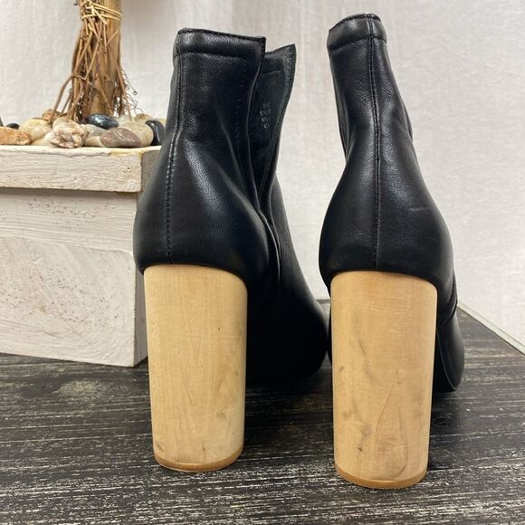 Jeffrey Campbell Black Suede Oath Peep Toe Ankle Bootie Shoe 6 - Picture 3 of 7